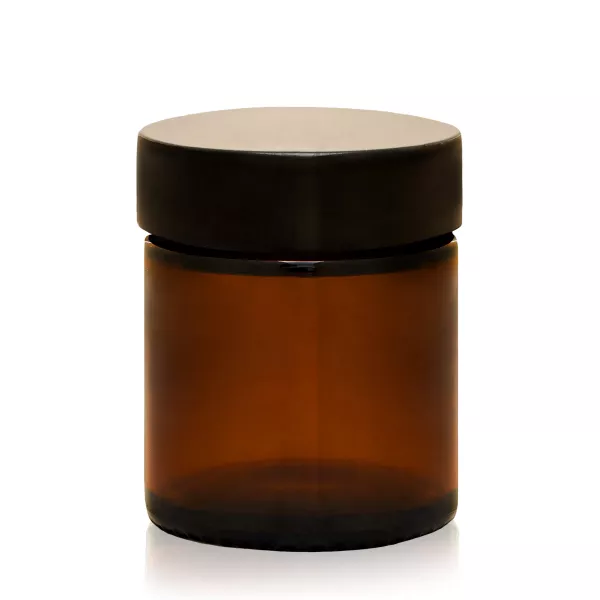 Słoik szklany brązowy 60 ml z czarną zakrętką